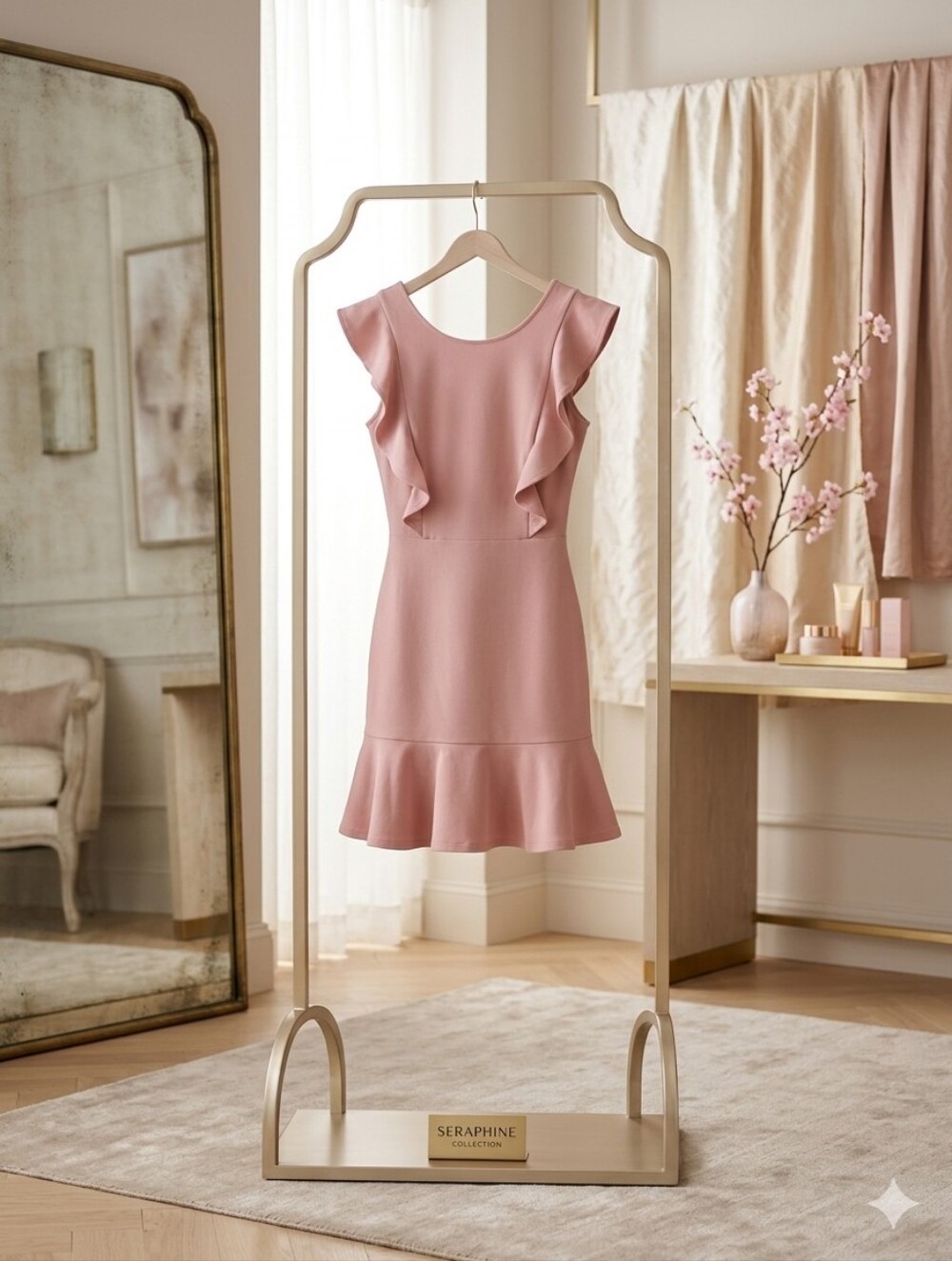 Lulu's Blush Pink Ruffle Flutter Sleeve Mini Dress Coquette Balletcore Medium